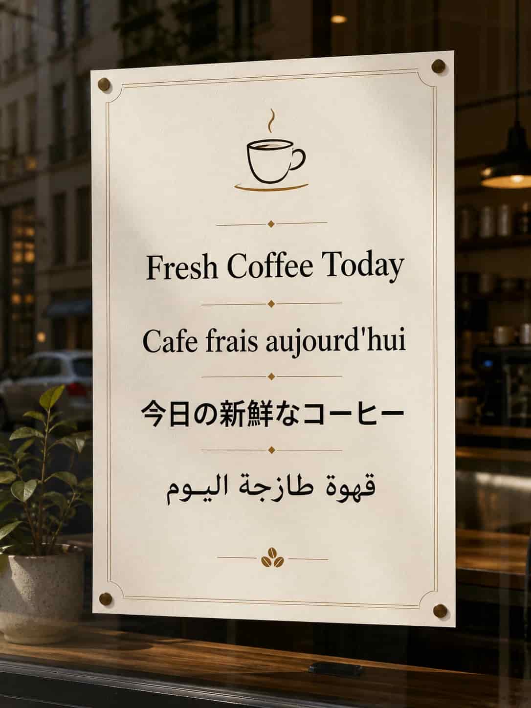 Multilingual poster with crisp international text, created with Image 2